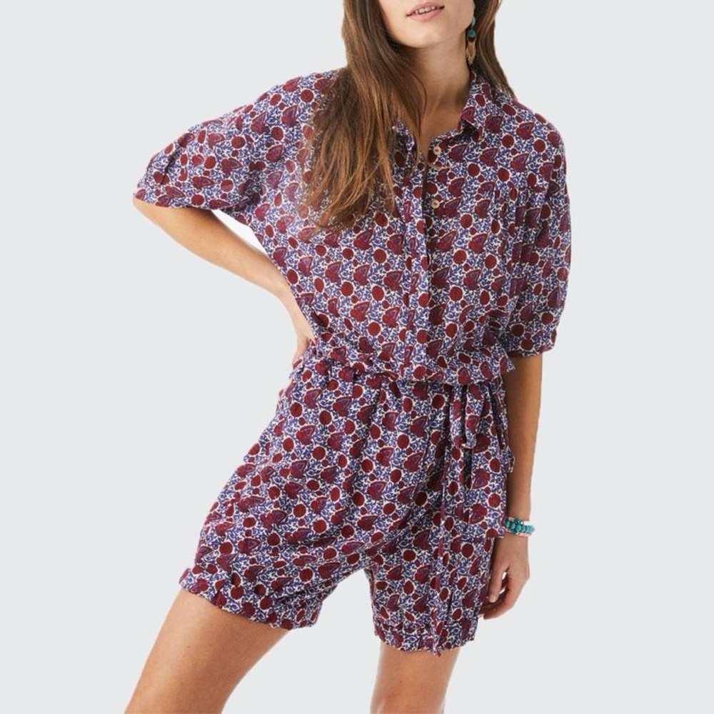 NEW Xirena Women’s Grady Canyon Tie Romper Nichols Paisley Size Small